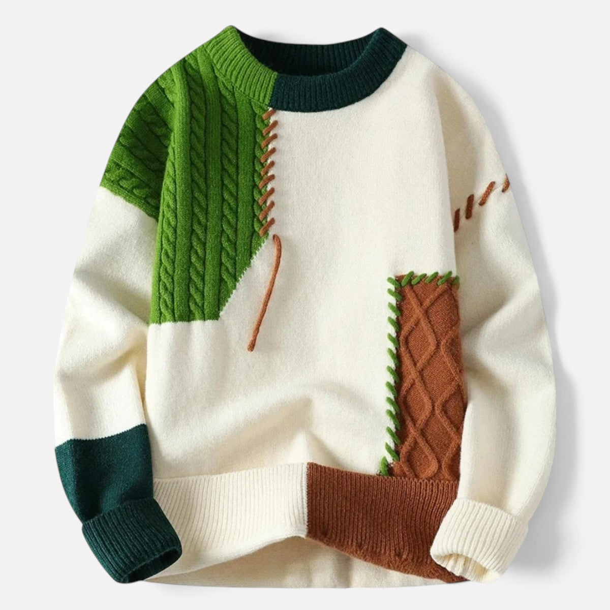 Duvrier | Men's Patchwork Knitted Jumper