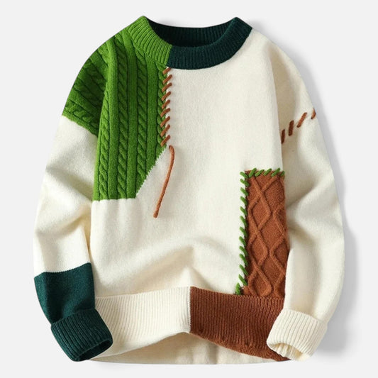 Duvrier | Men's Patchwork Knitted Jumper