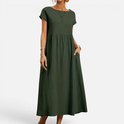 Duvrier | Women’s Casual Flowy Tummy Coverage Midi Dress