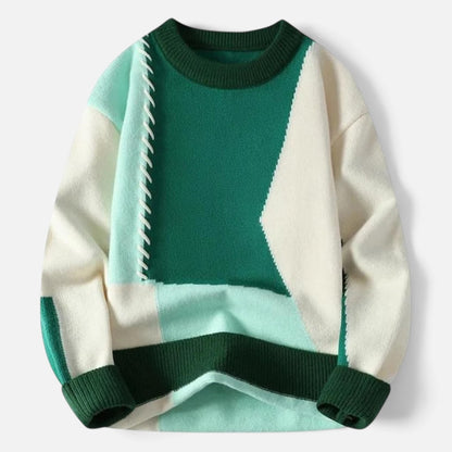 Duvrier | Men's Patchwork Knitted Jumper