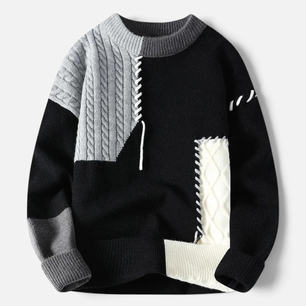 Duvrier | Men's Patchwork Knitted Jumper