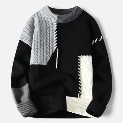 Duvrier | Men's Patchwork Knitted Jumper