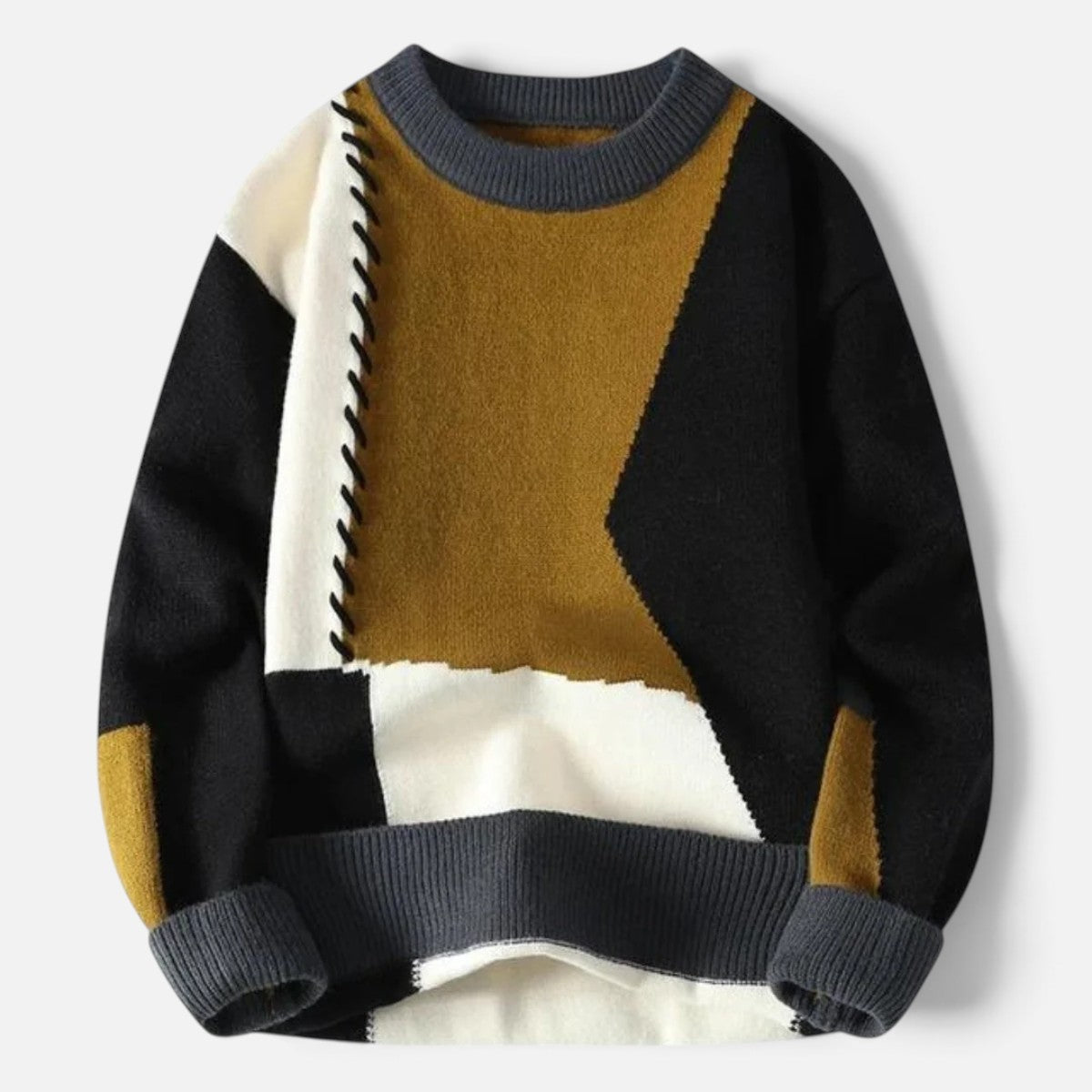 Duvrier | Men's Patchwork Knitted Jumper