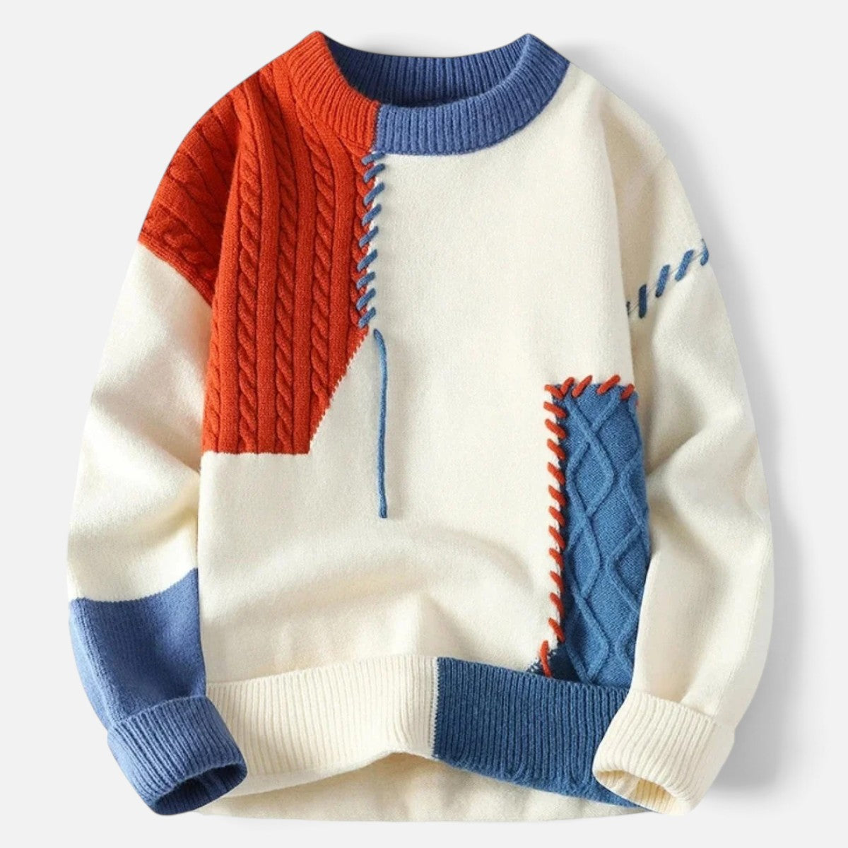Duvrier | Men's Patchwork Knitted Jumper