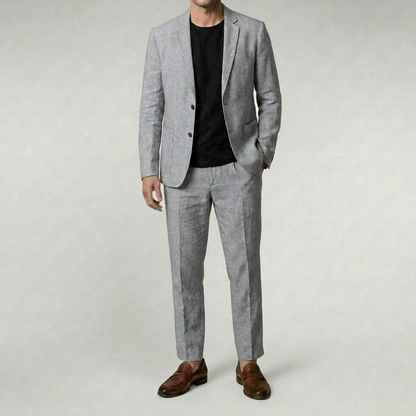Duvrier | Men's Breathable Linen Suit/Set - Elegant Slim Fit Set