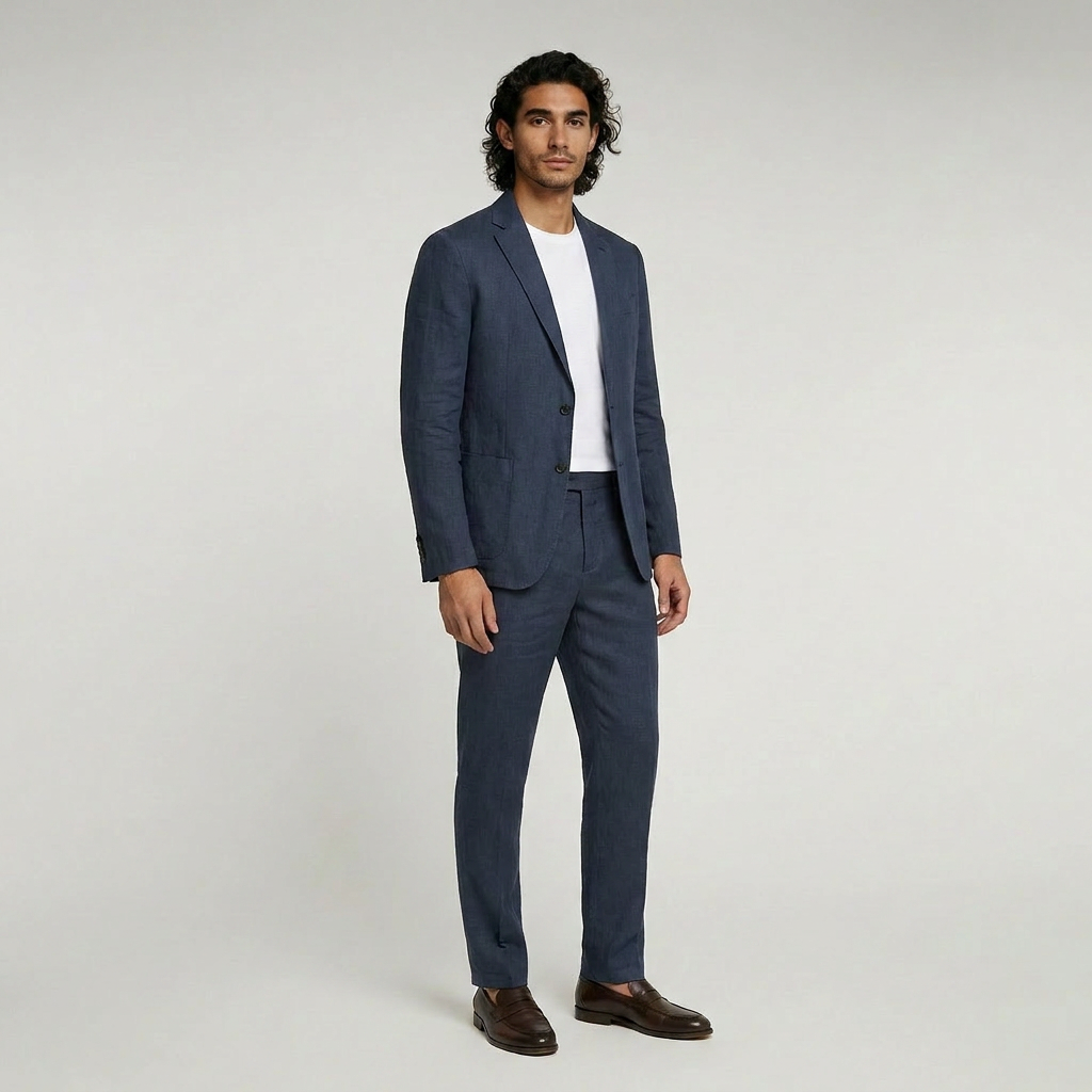 Duvrier | Men's Breathable Linen Suit/Set - Elegant Slim Fit Set