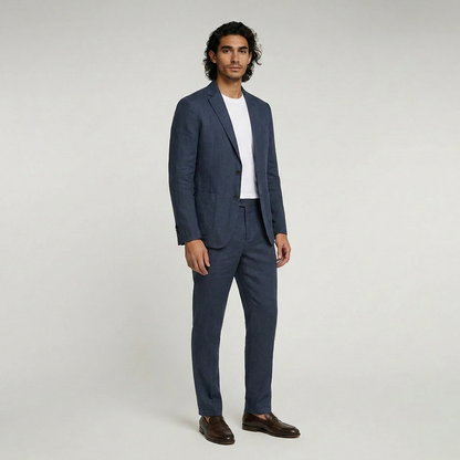 Duvrier | Men's Breathable Linen Suit/Set - Elegant Slim Fit Set