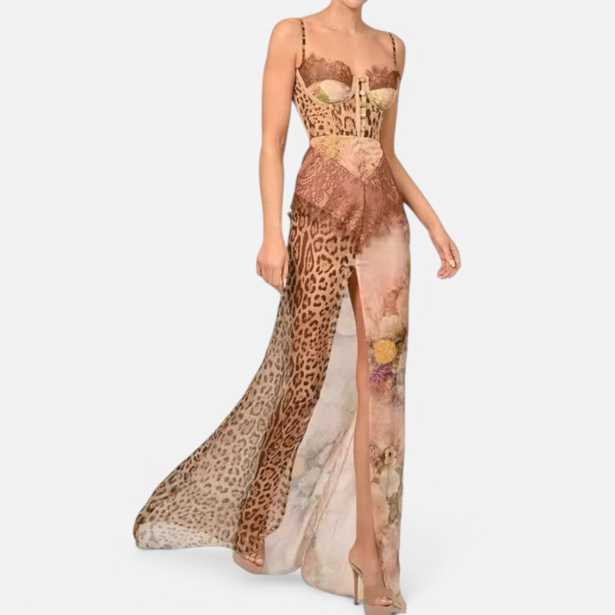 Duvrier | Women's Animal Print Sleeveless Maxi Dress
