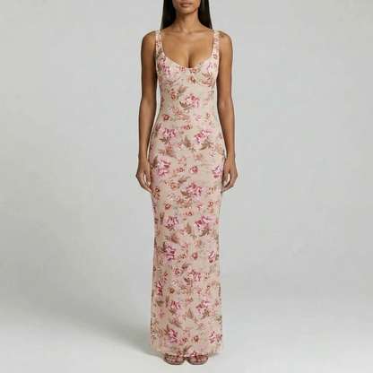 Duvrier | Women’s Floral Bodycon Maxi Dress - Weddings & Events