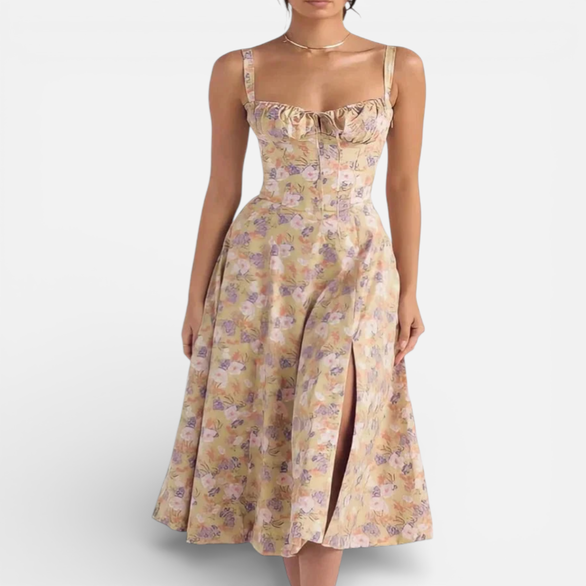 Duvrier | Women’s Cotton Midi Dress - Smart Casual and Daily Wear
