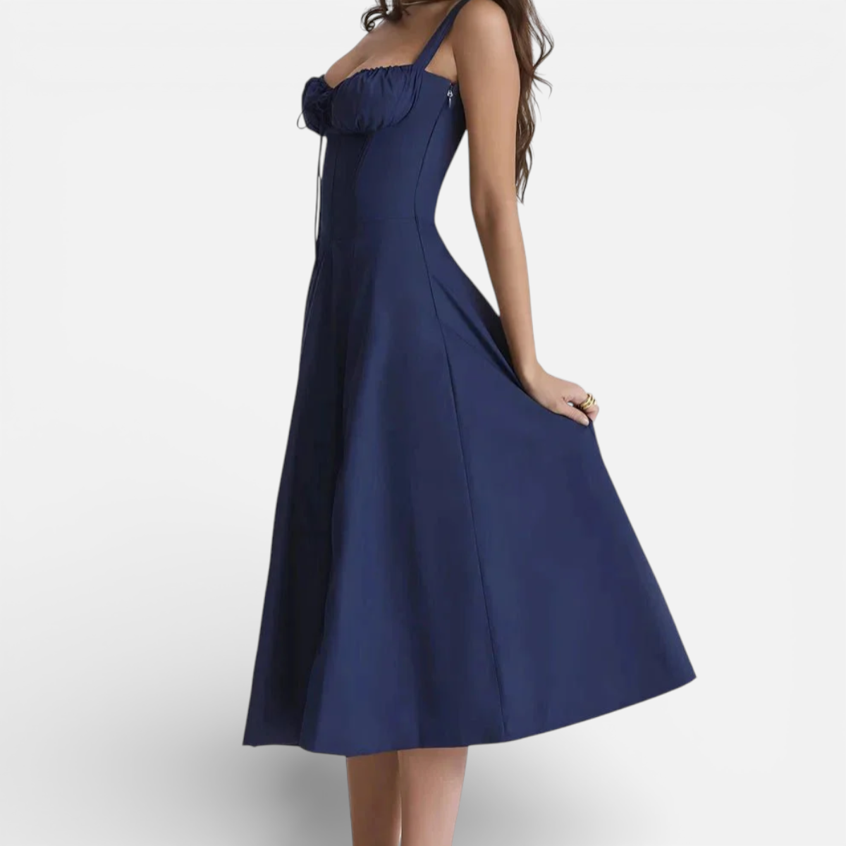Duvrier | Women’s Cotton Midi Dress - Smart Casual and Daily Wear