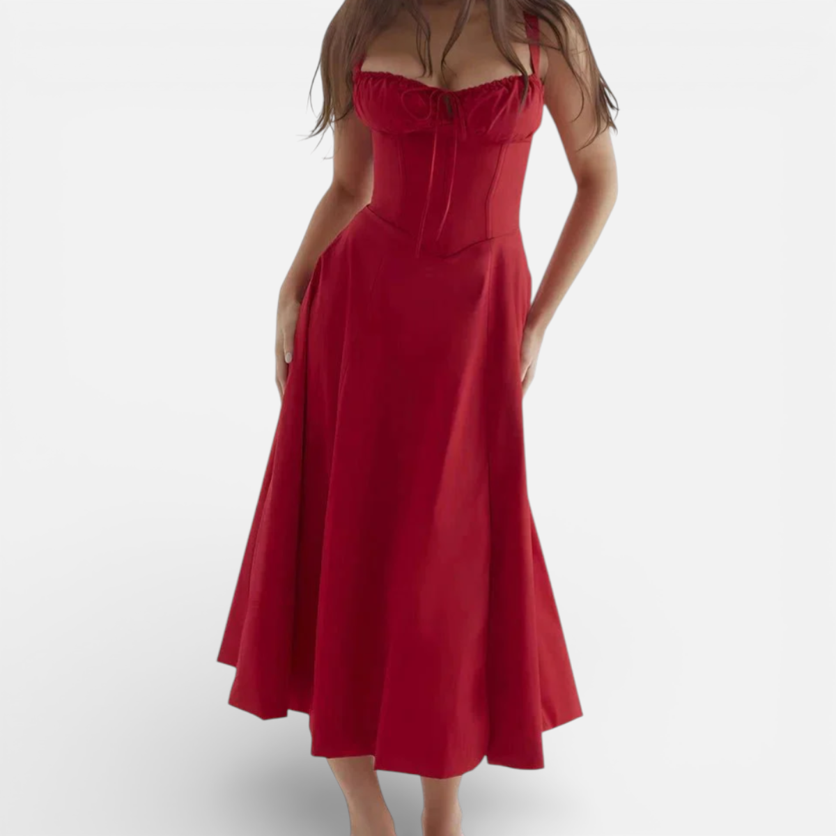 Duvrier | Women’s Cotton Midi Dress - Smart Casual and Daily Wear