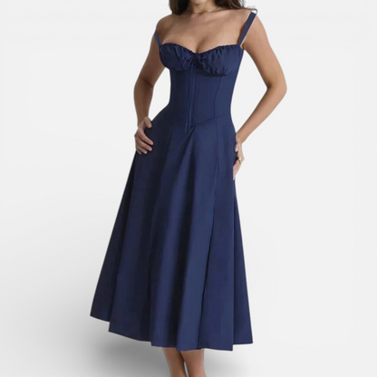 Duvrier | Women’s Cotton Midi Dress - Smart Casual and Daily Wear