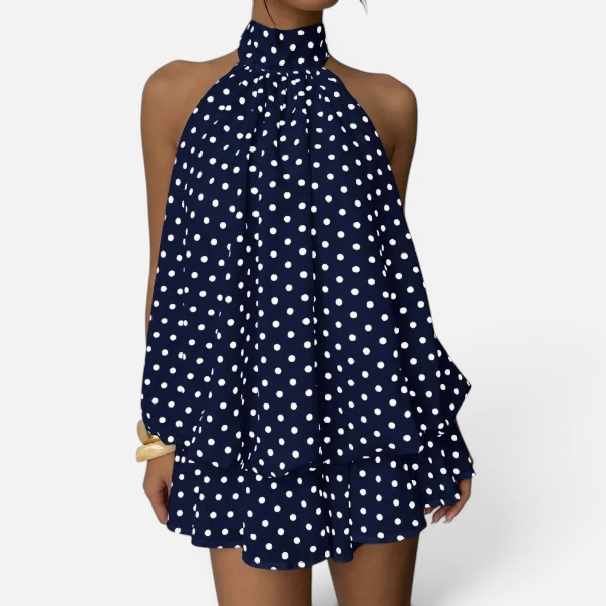 Duvrier | Women’s Polka Dot Midi Dress – Elegant Everyday Wear