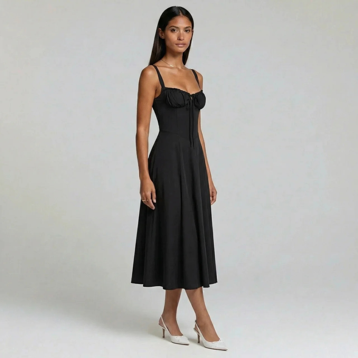 Duvrier | Women’s Cotton Midi Dress - Smart Casual and Daily Wear