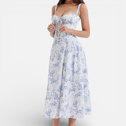Duvrier | Women’s Cotton Midi Dress - Smart Casual and Daily Wear