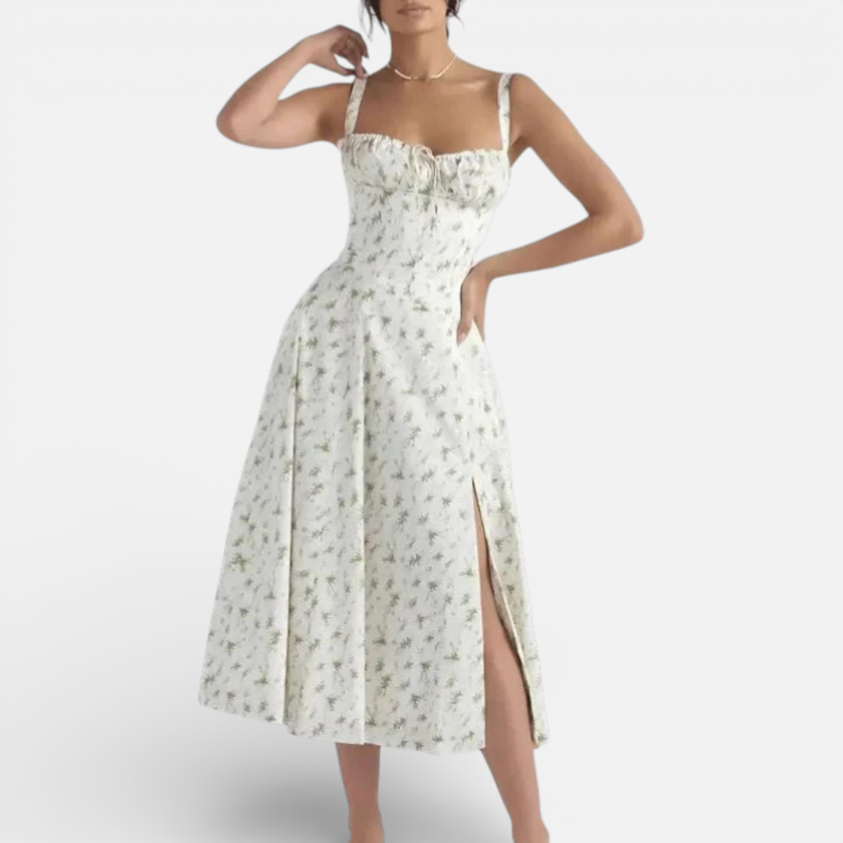 Duvrier | Women’s Cotton Midi Dress - Smart Casual and Daily Wear
