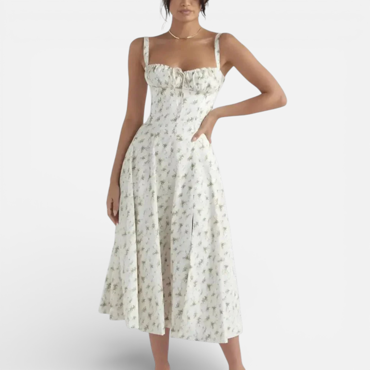 Duvrier | Women’s Cotton Midi Dress - Smart Casual and Daily Wear