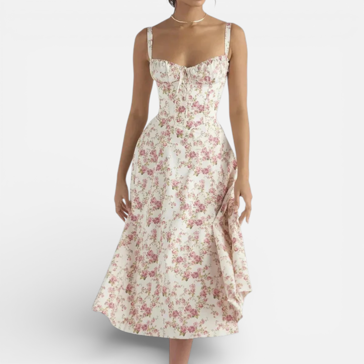 Duvrier | Women’s Cotton Midi Dress - Smart Casual and Daily Wear