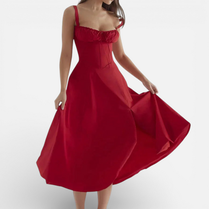 Duvrier | Women’s Cotton Midi Dress - Smart Casual and Daily Wear