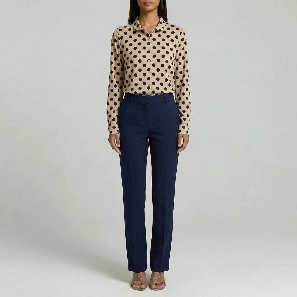 Duvrier | Women’s Polka Dot Blouse - Office & Casual Wear