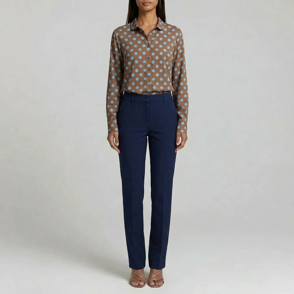 Duvrier | Women’s Polka Dot Blouse - Office & Casual Wear