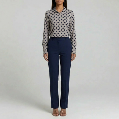 Duvrier | Women’s Polka Dot Blouse - Office & Casual Wear