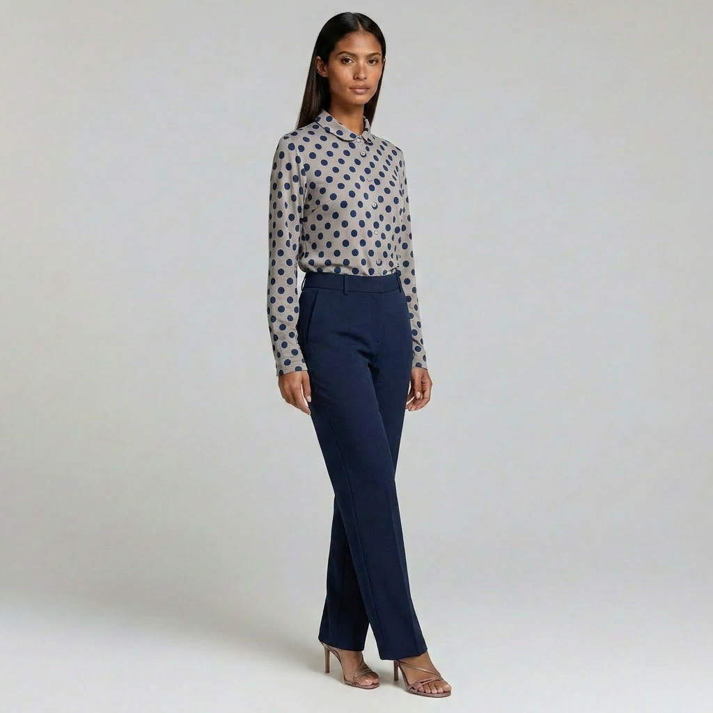 Duvrier | Women’s Polka Dot Blouse - Office & Casual Wear