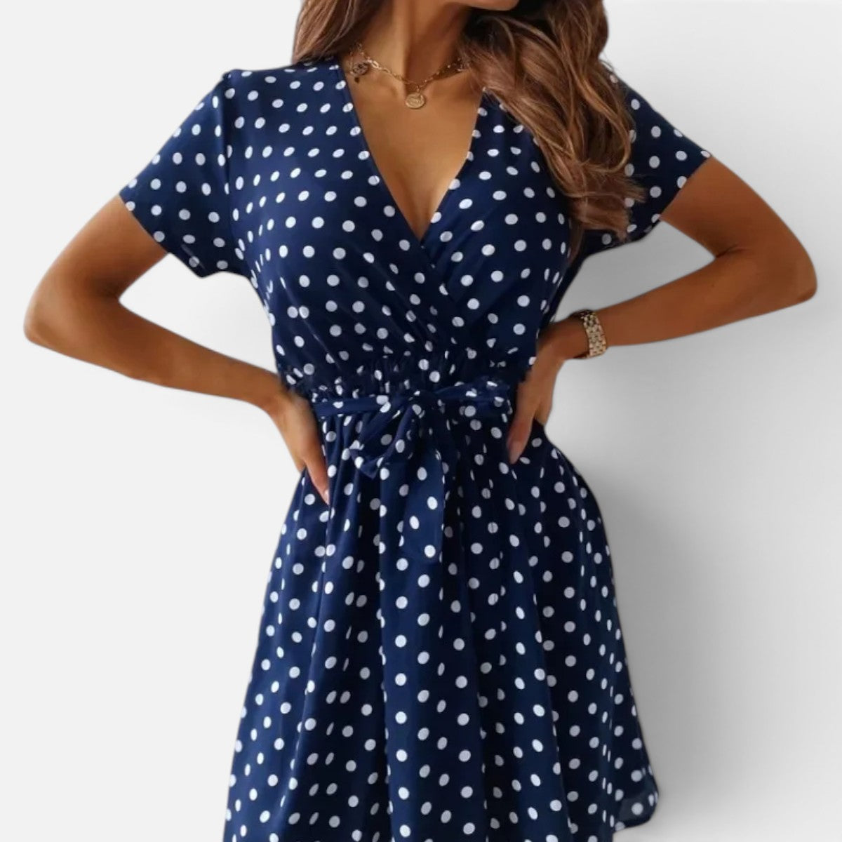 Duvrier | Women’s Elegant Polka Dot Dress – Comfortable Lightweight Fit