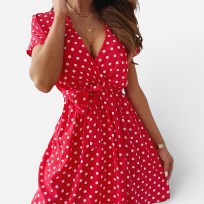 Duvrier | Women’s Elegant Polka Dot Dress – Comfortable Lightweight Fit