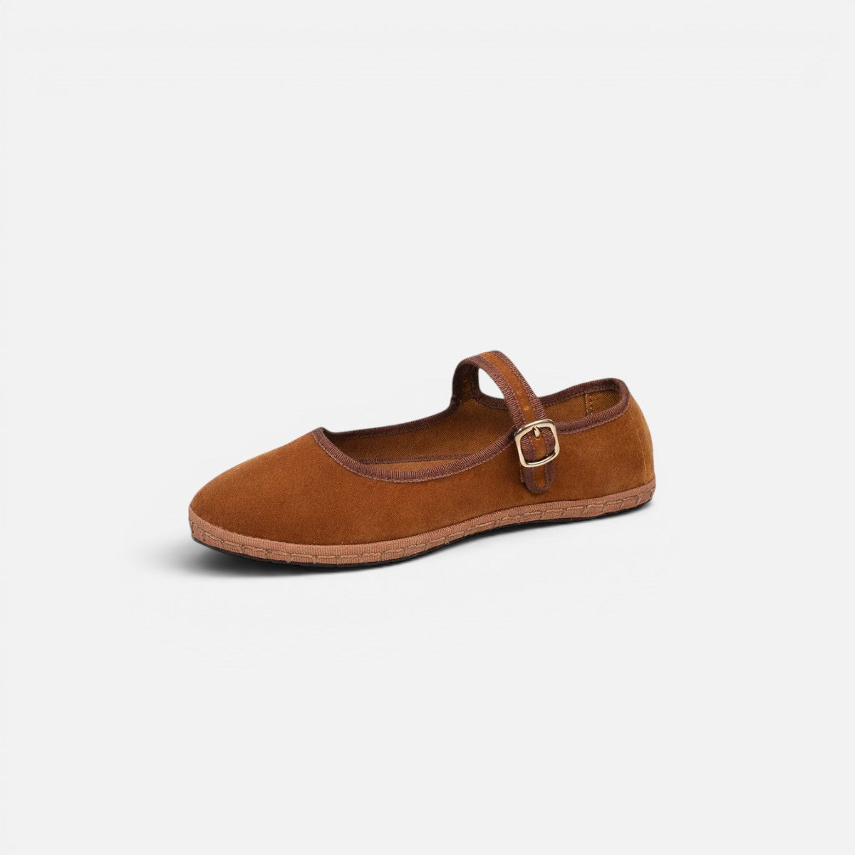 Duvrier | Women's Round Toe Buckle Strap Mary Jane Ballet Flats