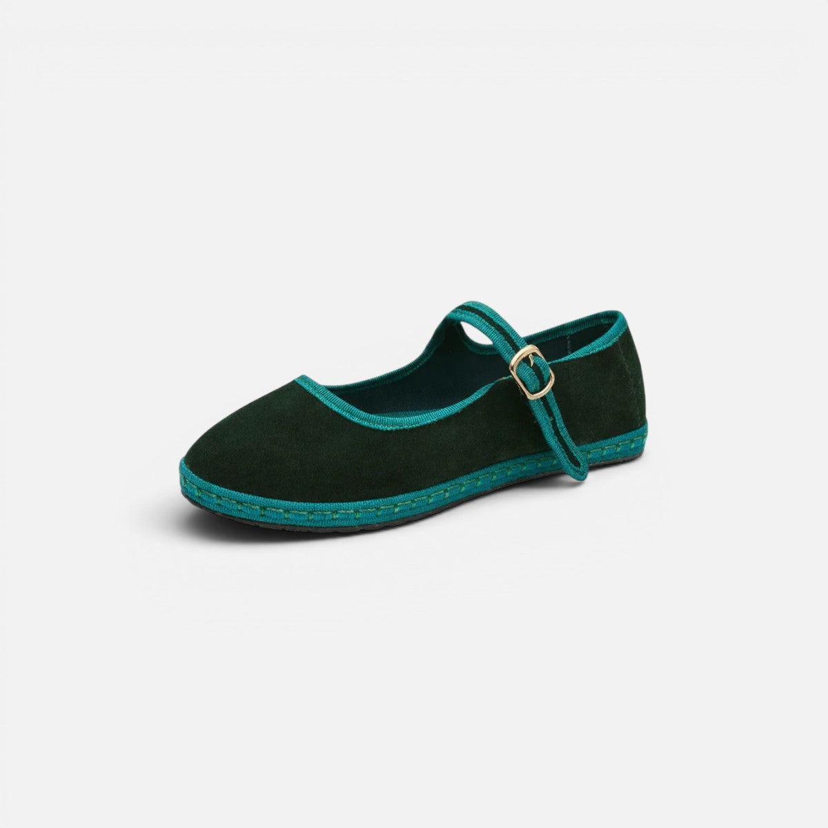 Duvrier | Women's Round Toe Buckle Strap Mary Jane Ballet Flats