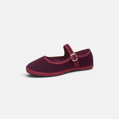 Duvrier | Women's Round Toe Buckle Strap Mary Jane Ballet Flats