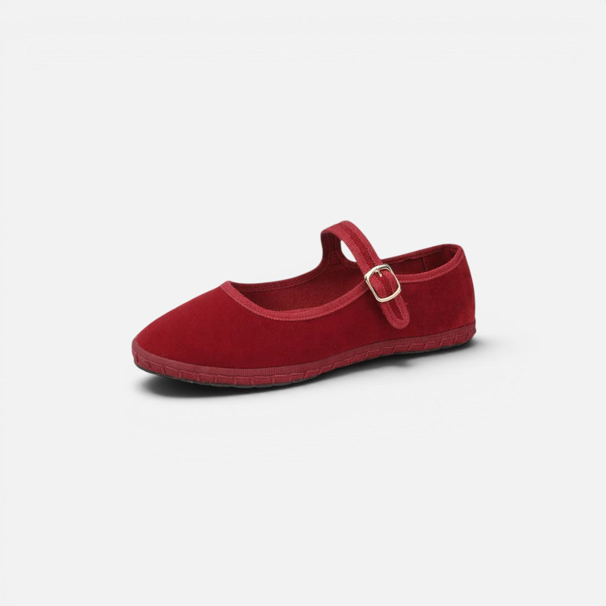 Duvrier | Women's Round Toe Buckle Strap Mary Jane Ballet Flats