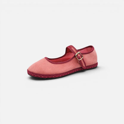 Duvrier | Women's Round Toe Buckle Strap Mary Jane Ballet Flats