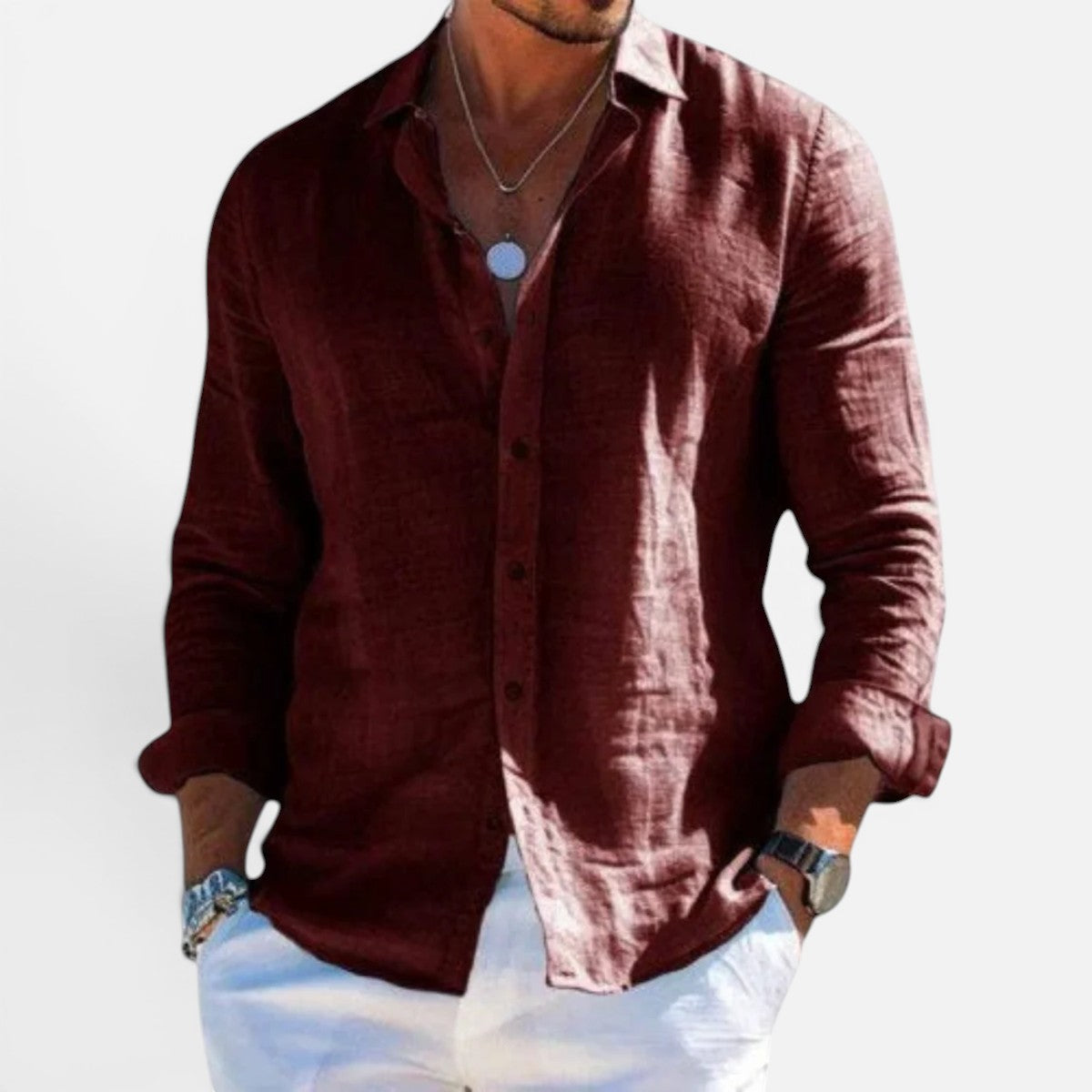 Duvrier | Men’s Linen Shirt - Breathable Casual Fit