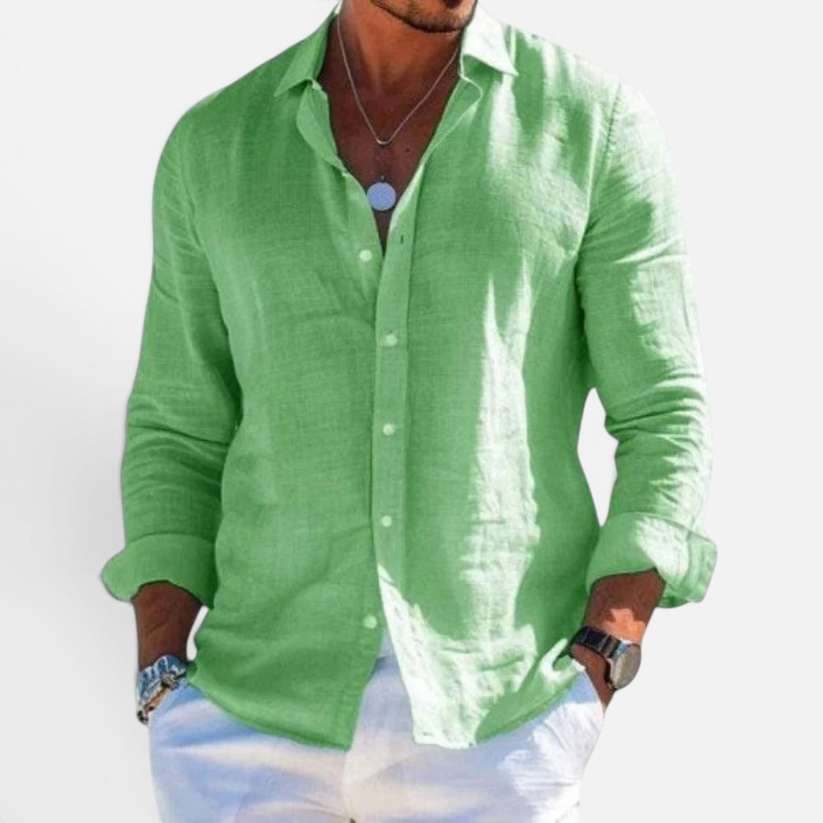 Duvrier | Men’s Linen Shirt - Breathable Casual Fit
