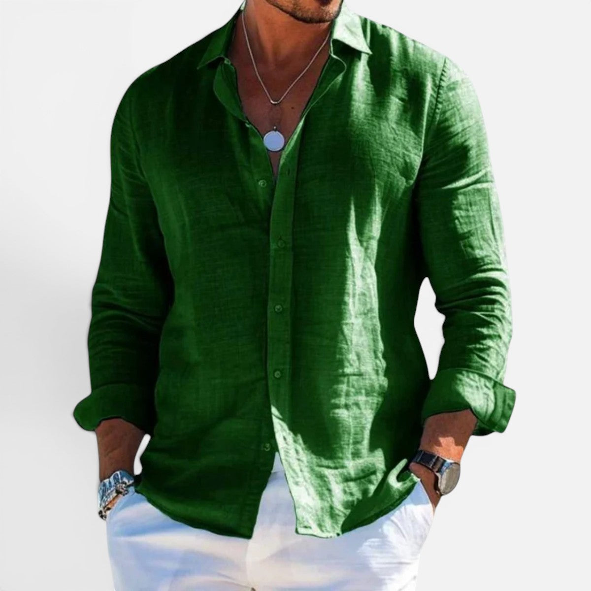 Duvrier | Men’s Linen Shirt - Breathable Casual Fit
