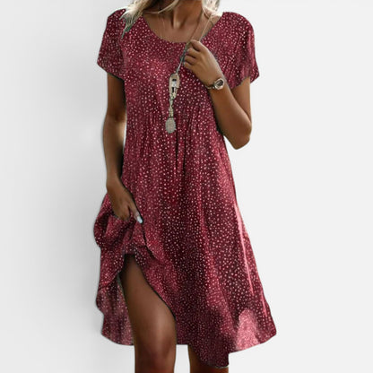 Duvrier | Women's Bohemian Summer Dress with Flowing Skirt and Adjustable Straps