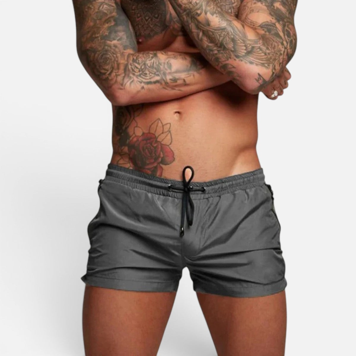 Duvrier | Men's Stretch Quick-Dry Swim Trunks with Drawstring Waist