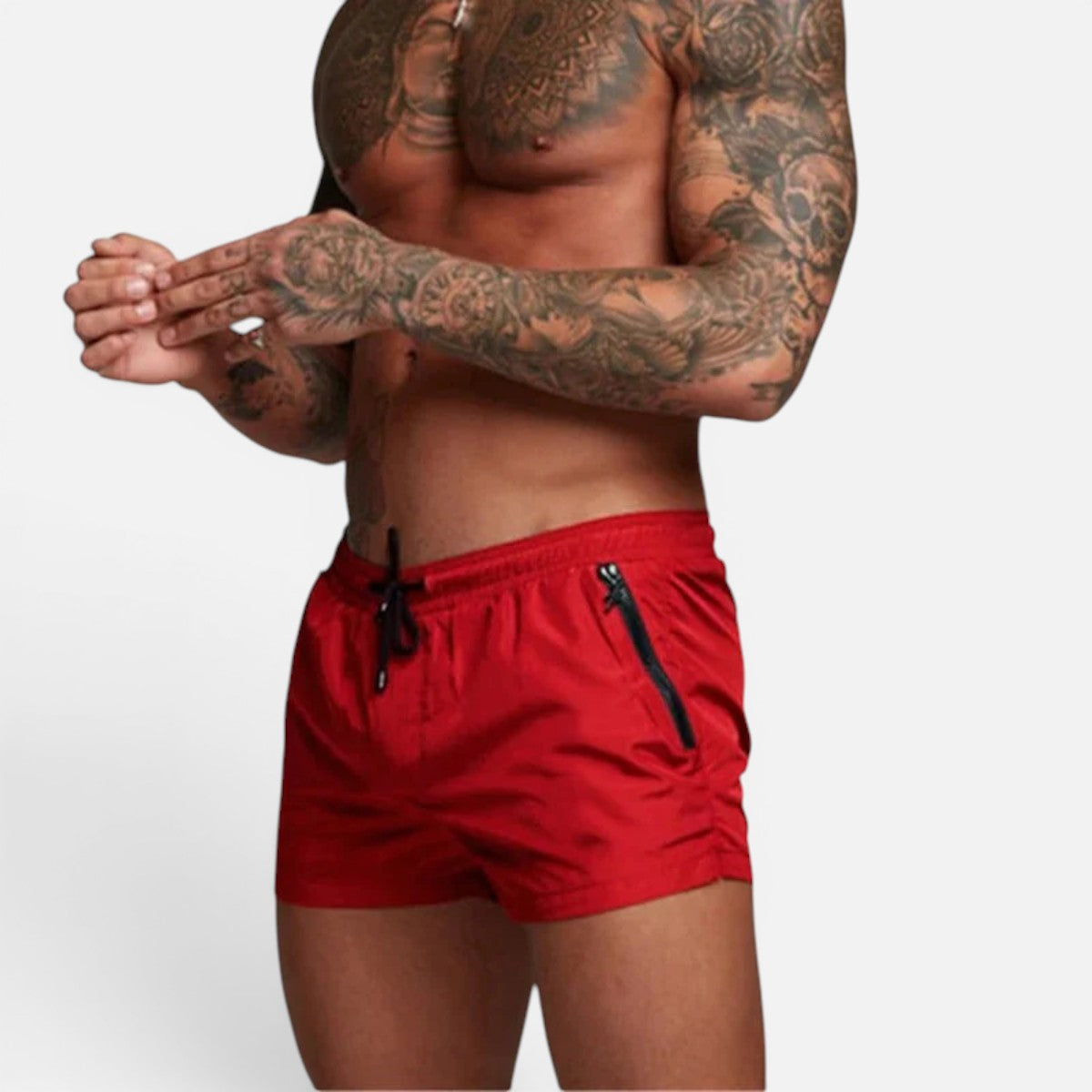 Duvrier | Men's Stretch Quick-Dry Swim Trunks with Drawstring Waist