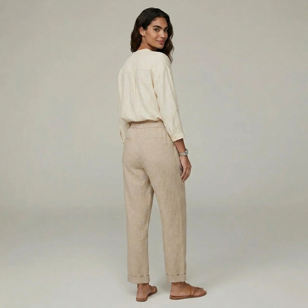 Duvrier | Women’s Linen Trousers - Relaxed Everyday Fit