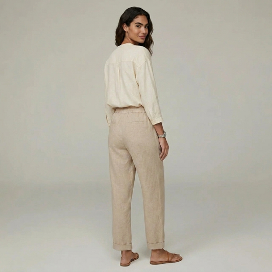 Duvrier | Women’s Linen Trousers - Relaxed Everyday Fit