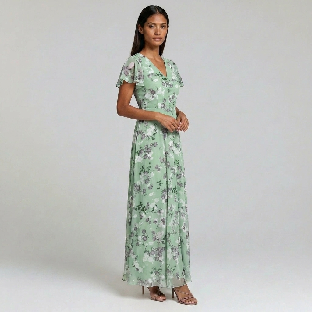 Duvrier | Women’s Elegant Floral Maxi Dress - Parties & Events