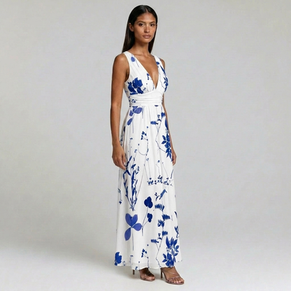 Duvrier | Women’s Sleeveless V-Neck Maxi Dress - Summer Events