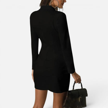 Duvrier | Women's Double-Breasted Blazer Dress with V-Neck | Perfect for Summer