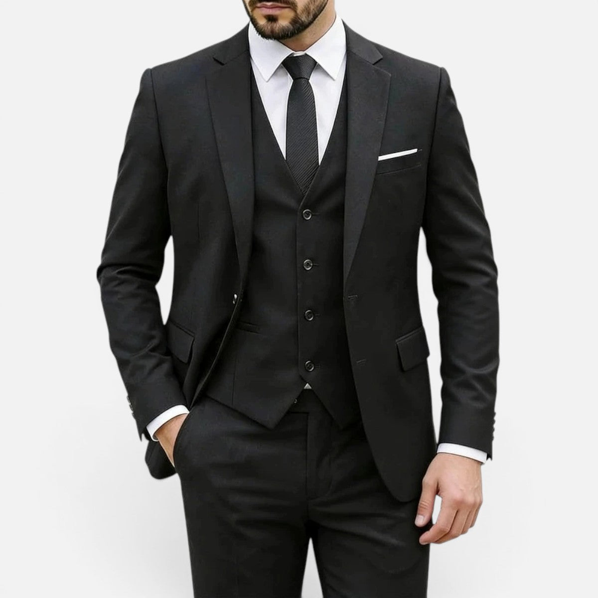 Duvrier | Men’s Classic Formal Wedding Suit - Slim Tailored Fit