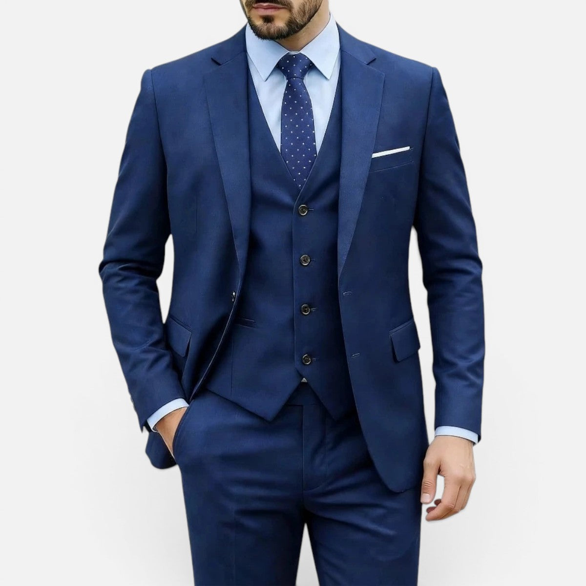 Duvrier | Men’s Classic Formal Wedding Suit - Slim Tailored Fit