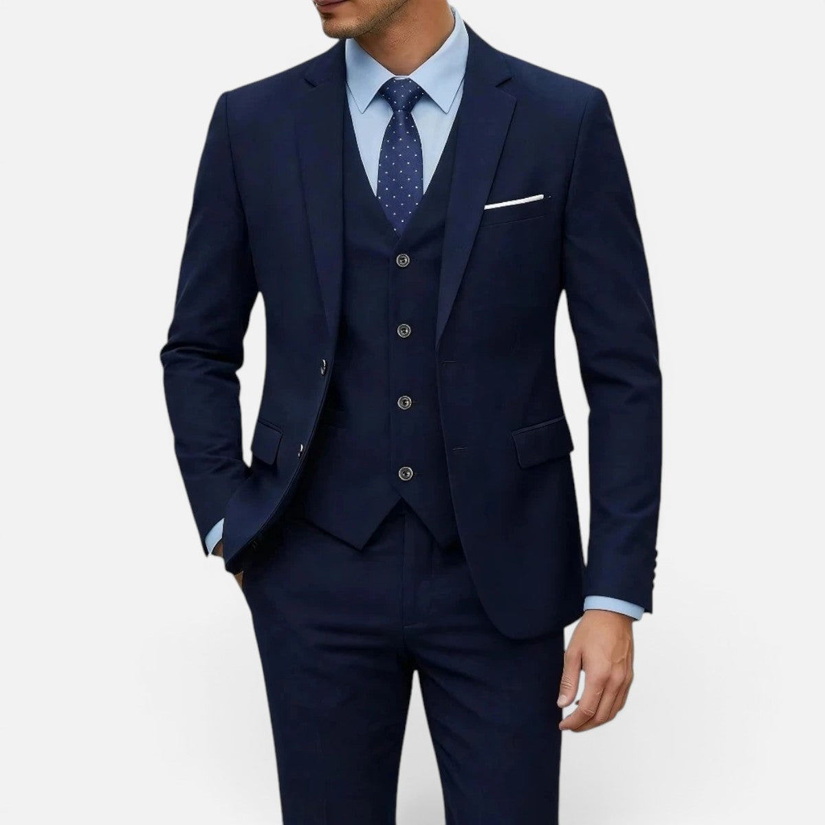 Duvrier | Men’s Classic Formal Wedding Suit - Slim Tailored Fit