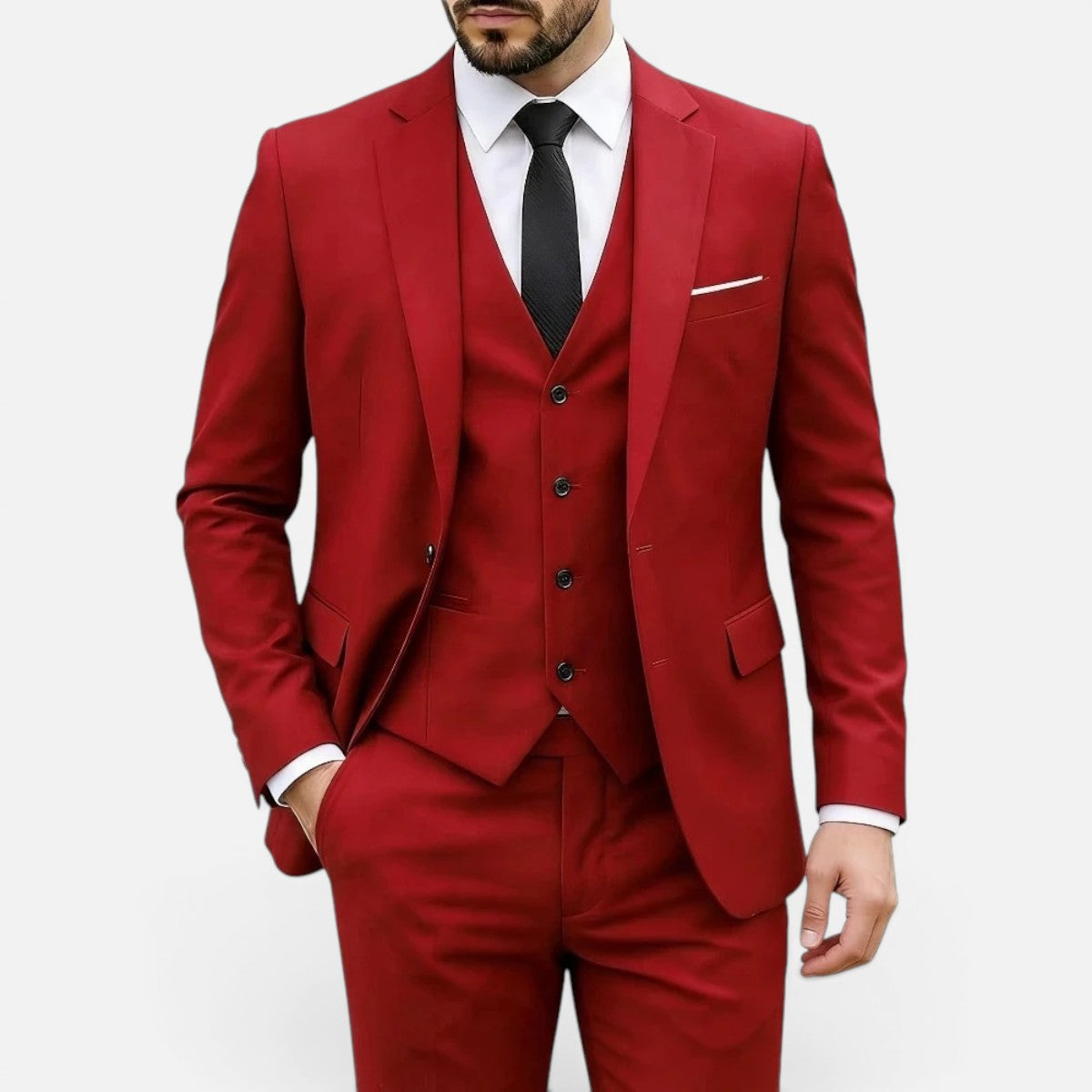 Duvrier | Men’s Classic Formal Wedding Suit - Slim Tailored Fit